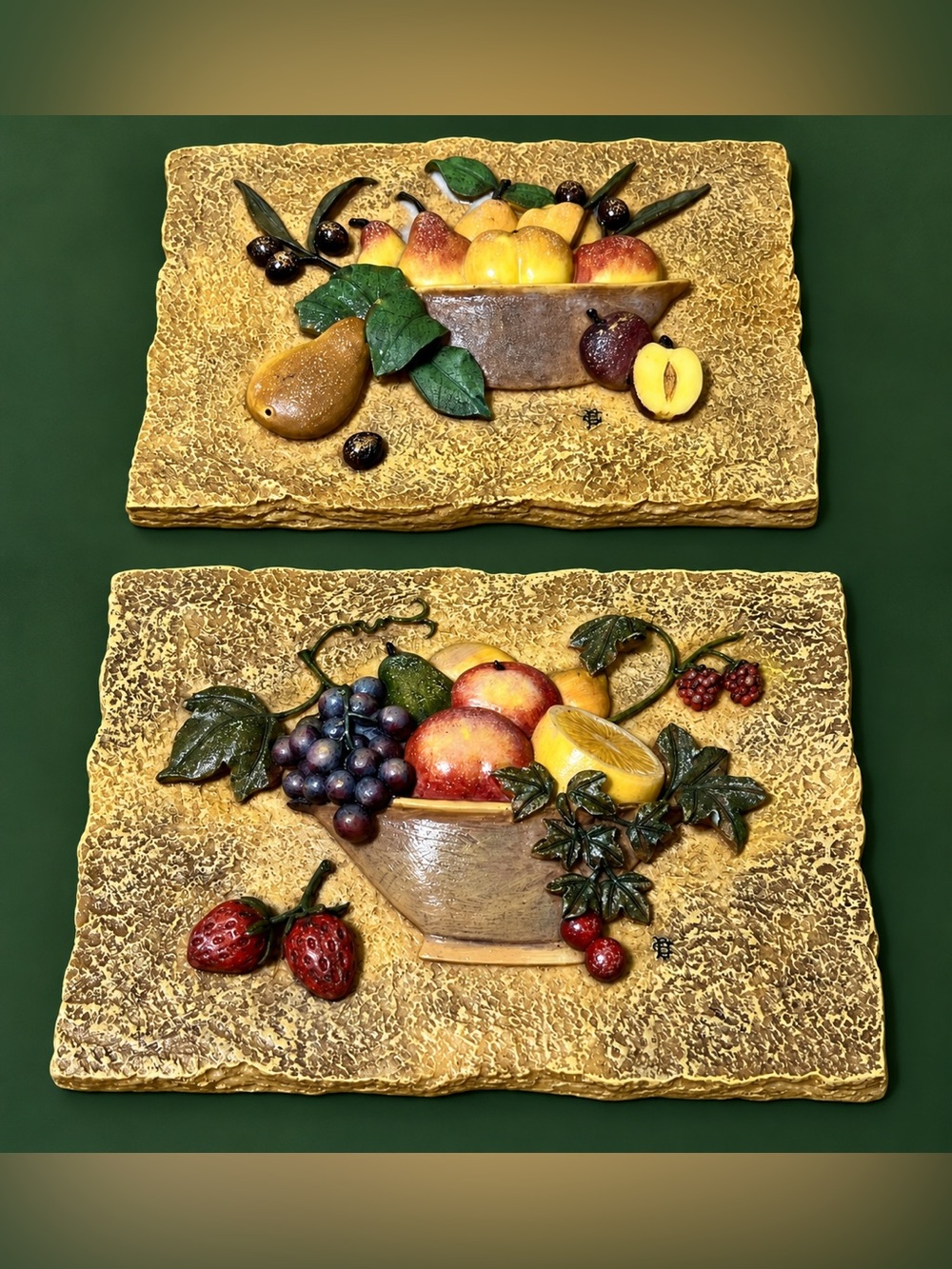 Set Of 2 Vintage Cherri Bloom
Wall Plaques Fruit Bowls